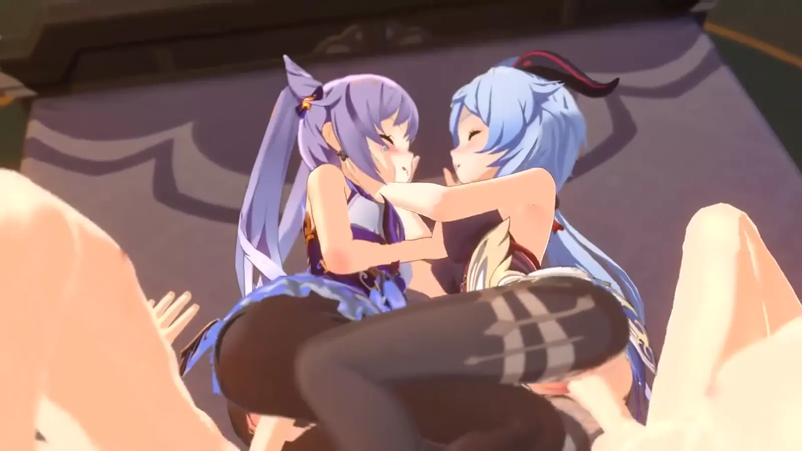 Hermaphroditehe catgirl seductively dominating partner